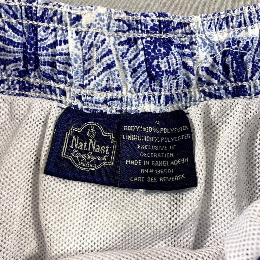 Nat Nast Swim Trunks Mens‎ Small Blue Seahorse Mesh Lined Shorts Bathing Suit